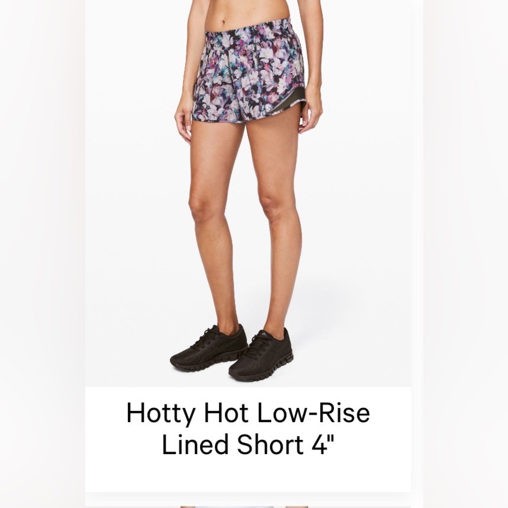 Lululemon Hotty Hot Short Low Rise 4” floral sz8